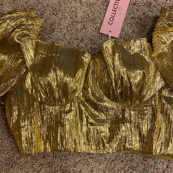 Collective The Label gold crop top - Picture 2 of 7